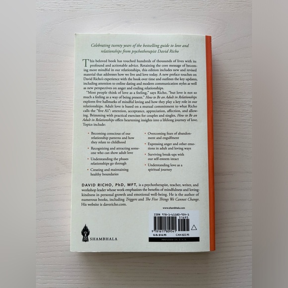 Book: How to Be an Adult in Relationships, by David Richo, Paperback - Picture 3 of 3
